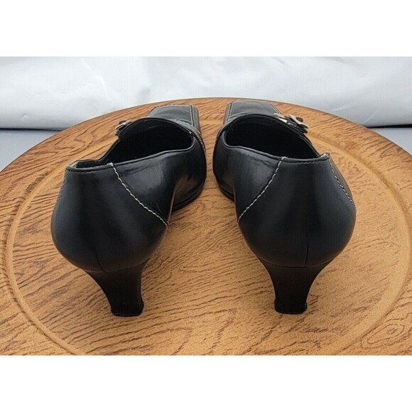 Stuart Weitzman Black Leather Oxford Heels Women’s Size 7.5 Made in Spain EUC - Picture 4 of 15